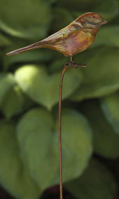 Set of 4 Ancient Graffiti Staked Bird Garden Ornaments