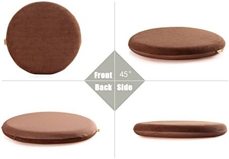 Sigmat Memory Foam Seat Cushion Anti-Slip Soft Round Stool Cushion Chair Pad 16 Inch Camel