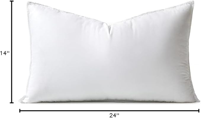 MIULEE 14x24 Synthetic Down Alternative Pillow Insert Decorative Throw Pillow 14 x 24 Inch Body Bed Sleeping Ultra Soft Fluffy Form for Sofa Couch Bed