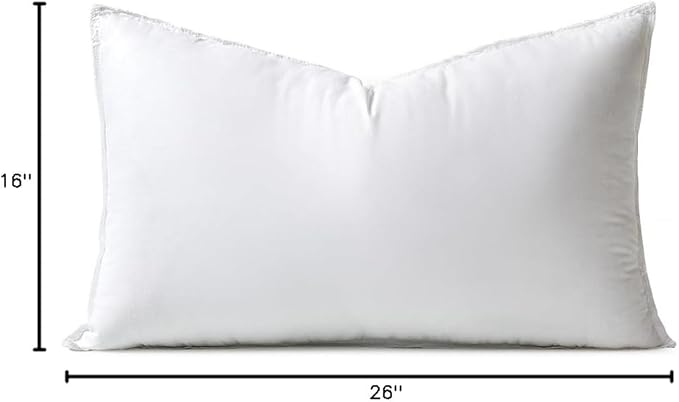 MIULEE 16x26 Synthetic Down Alternative Pillow Insert Decorative Throw Pillow 16 x 26 Inch Body Bed Sleeping Ultra Soft Fluffy Form for Sofa Couch Bed