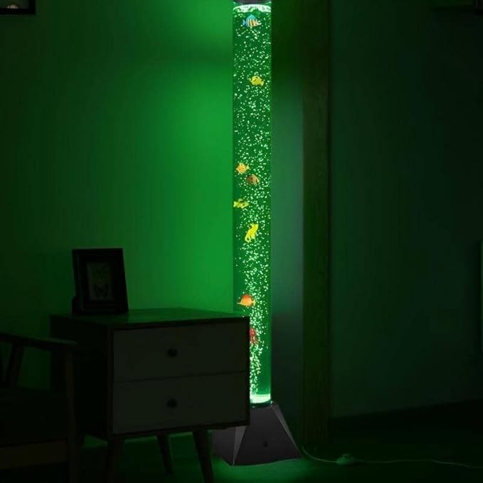 CALOVER LED Sensory Bubble Fish Tube Night Lamp 4Ft with Wall Bracket- Color Changing, Wall-Mountable Aquarium Tank Light for Mood Enhancement, ADHD Autism Relief -Gift for Kids, Men, Women