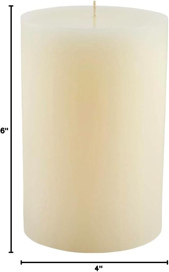 Mister Candle Dripless Vanilla Scented Ivory Pillar Candle, Hand Made Vanilla Pillar Candles with Essential Oils for Home Decor, Premium Wax, 100 Hr Burn Time