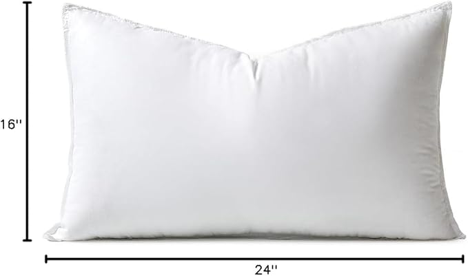 MIULEE 16x24 Synthetic Down Alternative Pillow Insert Decorative Throw Pillow 16 x 24 Inch Body Bed Sleeping Ultra Soft Fluffy Form for Sofa Couch Bed