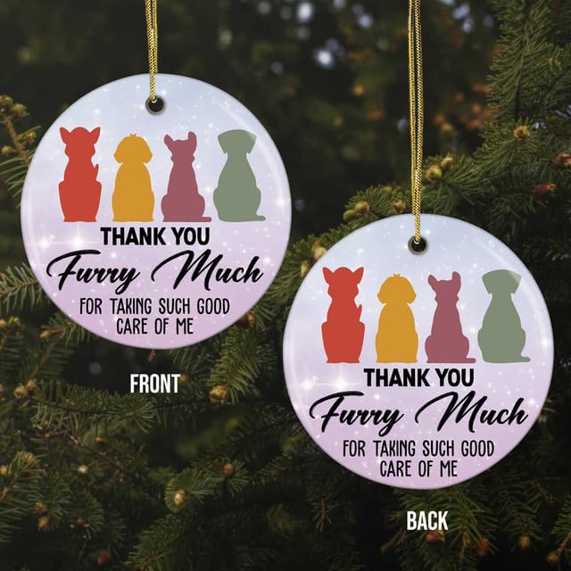 Vet Christmas Ornament 2025-3" Ceramic, Vet Tech Week Appreciation Gifts Bulk for Women Men, Thank You Gift for Veterinarian Dog Cat Grommer Sitter Trainer Kennel Tech Home Décor