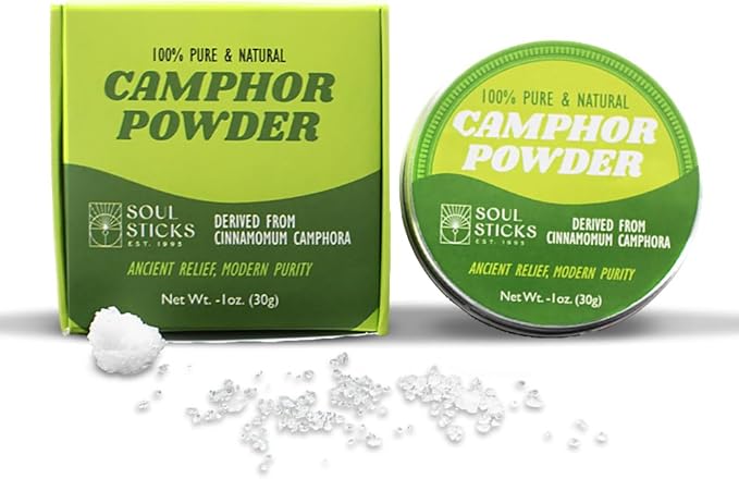 SOUL STICKS Natural Camphor Powder,Pure Camphor for Aromatherapy & Puja - Alcanfor en Bloques, Alcanfor en Bolitas, Kapoor for Pooja (30 Grams (Powder))