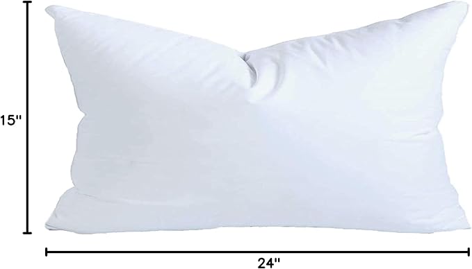 MoonRest® 15x24 Inch Synthetic Down Alternative Rectangle Pillow Insert Form Stuffer for Sofa Shams, Decorative Throw Pillow, Cushion and Bed Pillow Stuffing - Hypoallergenic 15“X 24”
