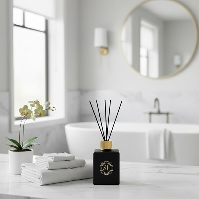 Black Reed Diffusers for Home | Premium Fragrance Diffuser | Reed Diffuser Sticks in Oil Set with Sunlit Citrus Scent | Smell Good Stuff | Long-Lasting Oil for Bathroom & Office (5 oz)