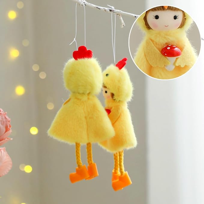Eimilaly Easter Yellow Chick Ornaments Spring Gnome for Home Decorations, Tomte Gnomes Set Ornaments for Garden or Rustic Theme Party Gnome Decor - 4PCS