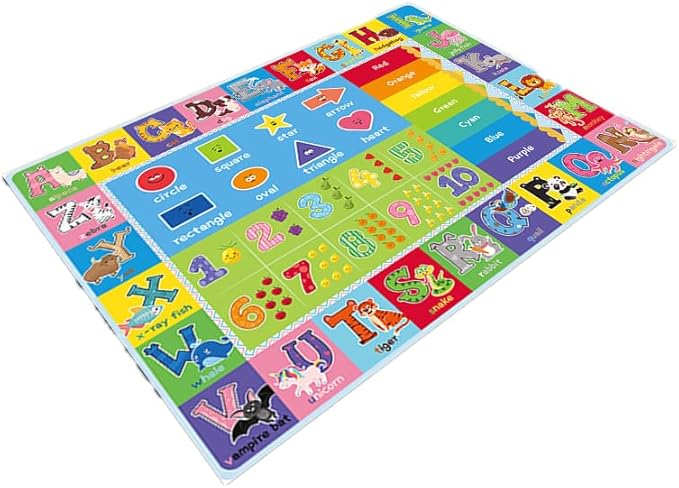 ABC Carpet,Kids Carpet for Playroom, Classroom Floor Play Mat for Kids,Preschool Rugs wtih ABC, Numbers, Animals, Extra Large Thick (59X39.4 Inch)