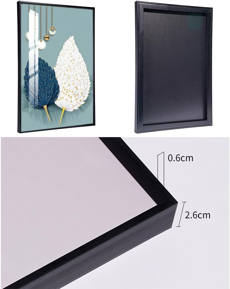 MPLONG Abstract Modern Minimalist Natural Framed Decorative Painting - Large Size Wall Art Set of 3 Wall Decor for Living Room, Bedroom, Dining Room, Office, etc. (Blue, 20 "X 28" X 3 pieces)