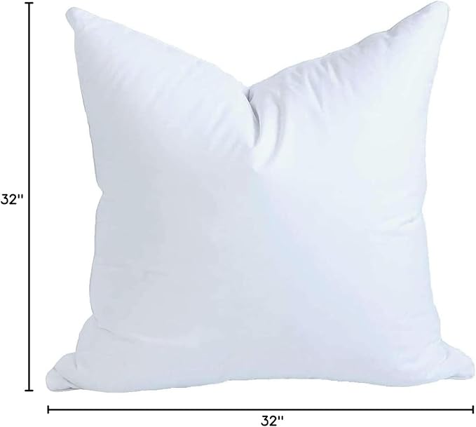MoonRest® 32x32 Inch Synthetic Down Alternative Square Pillow Insert Form Stuffer for Sofa Shams, Decorative Throw Pillow, Cushion and Bed Pillow Stuffing - Hypoallergenic 32“X 32”