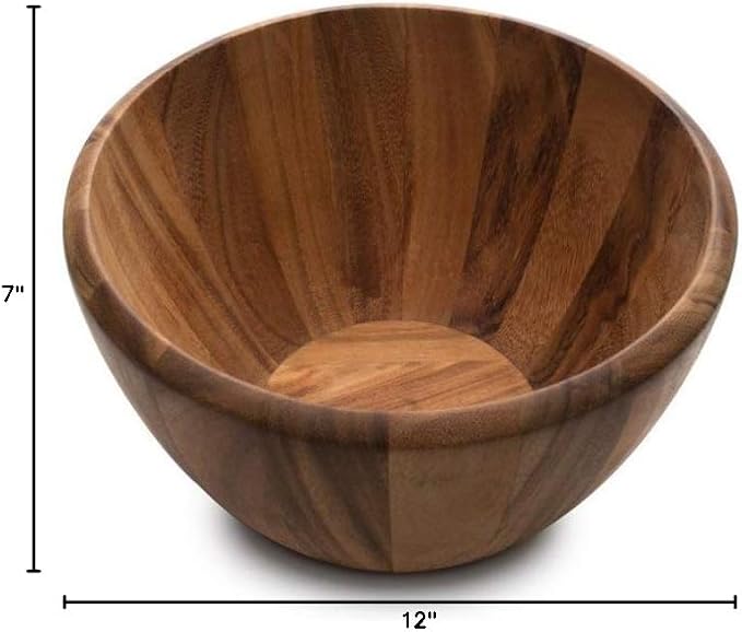 Ironwood Gourmet Extra Large Madera Salad Bowl, Acacia Wood, 12 x 12 x 7.25