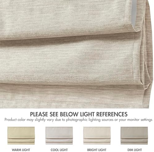 Madison Park Cordless Roman Shades Faux Silk Shade with Sheen 1-Panel Privacy, Room Darkening, Energy Efficient, Thermal Insulated Window Blind for Bedroom, Living Room Décor, 31"W x 64"H Como, Ivory