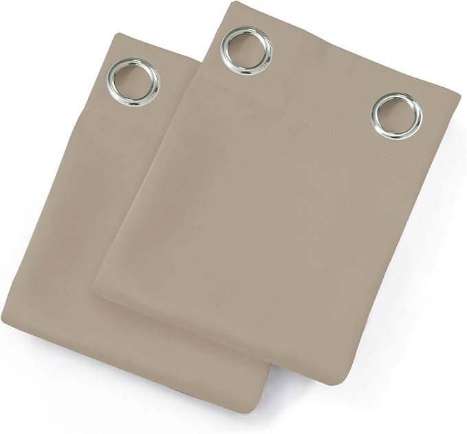 LEMOMO Khaki Blackout Curtains/38 x 54 Inch/Set of Two Panels Grommet Living Room Curtains
