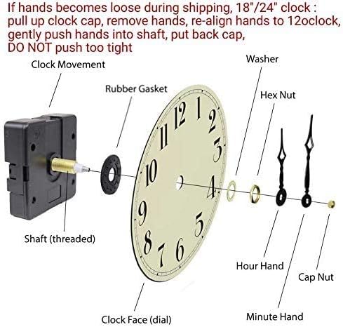 Oldtown Farmhouse Metal & Solid Wood Noiseless Wall Clock (Coastal Grey, 18-inch)