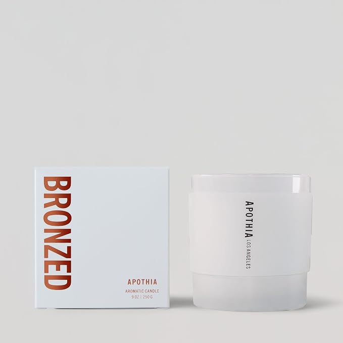 APOTHIA - Bronzed Candle | Bronze Orange Blossom & Jasmine I Award Winning Scented Candles with Premium Soy Wax Blend I 60 Hour Long Burning I 9 oz I Luxury Quality in Decorative Jar
