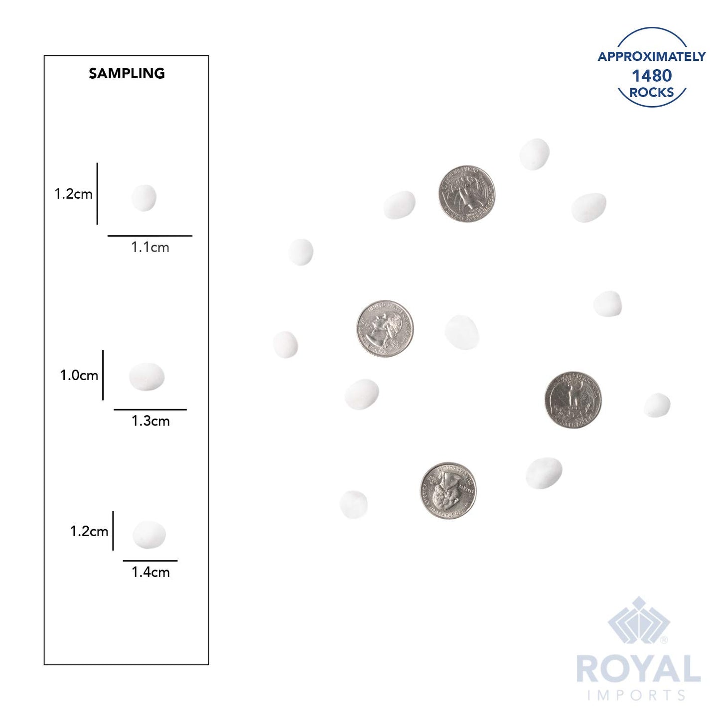 Royal Imports 5LB Decorative Stones River Pebbles Painting Rocks for Fish Aquariums, Plant Gravel, Landscaping, Home Decor Natural - Small White