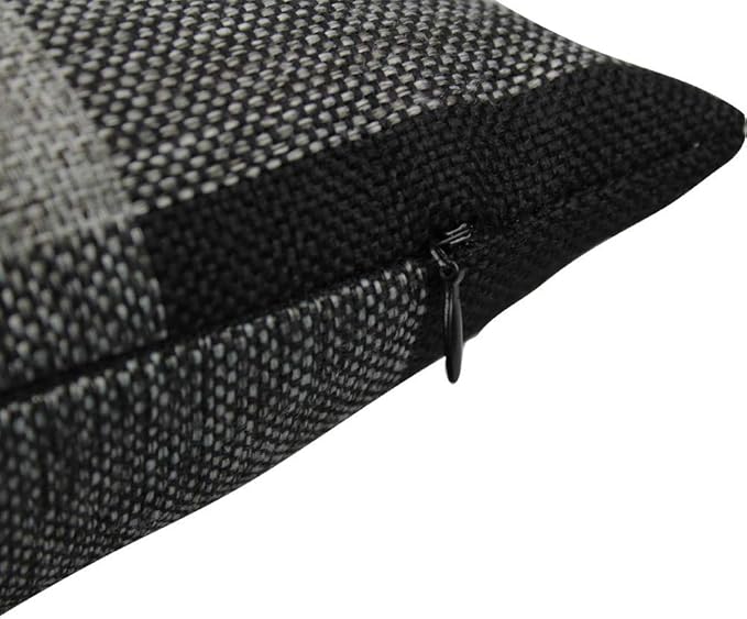 VAKADO 20x20 Inch Black Grey/Gray Farmhouse Buffalo Plaid Throw Pillow Covers Retro Rustic Checkers Decorative Cushion Cases Home Decor for Couch Bed Sofa Set of 2
