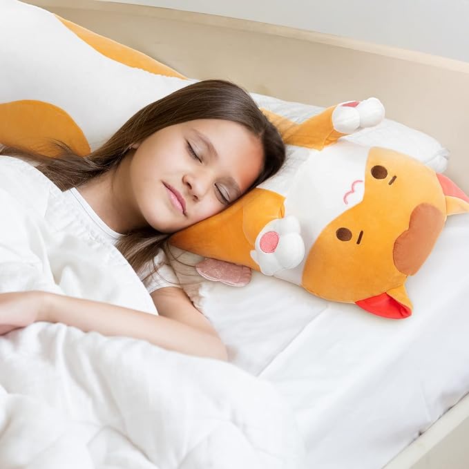Mewaii Long Cat Plush 5 Sizes, 120% Extra Filling Giant Plushness Kids Body Pillow, Kawaii Cute Brown Cat Stuffed Animals Plushies, Big Long Body Pillow Cat Plush Gift for Girls 36”