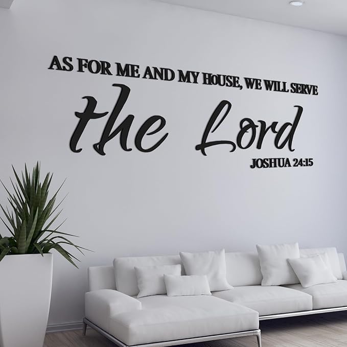 AceOrbit Christian Wall Art Decor As for Me and My House We Will Serve The Lord 16.5 x 64 Inch Wood Scripture Bible Verse Jesus Wall Art Letters Religious Decor for Home Church Kitchen