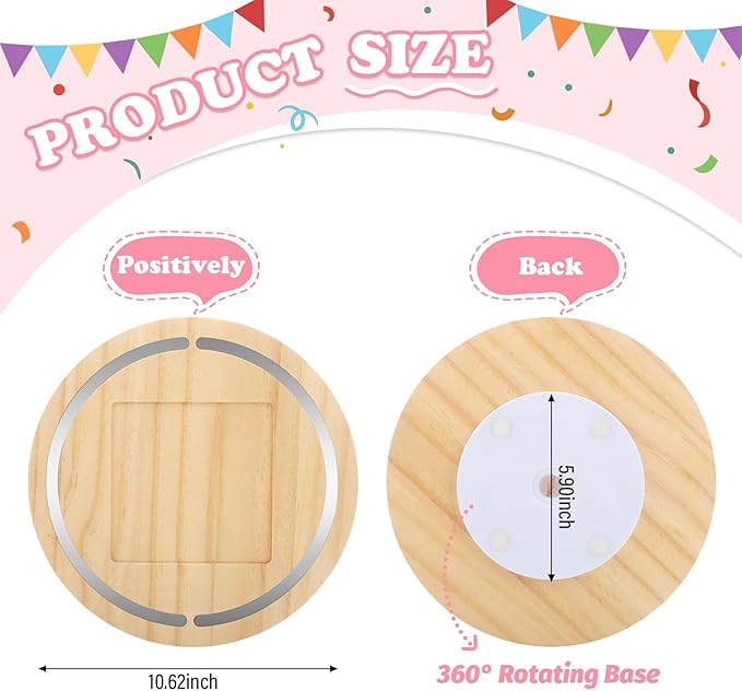 360° Round Turntable for Tonies Box 1/2 Organizer Storage Shelf, Magnetic Stand Holder for Toniebox Player Tonies Figures, Display Collection 10~15 Tonie Box Characters (Natura)