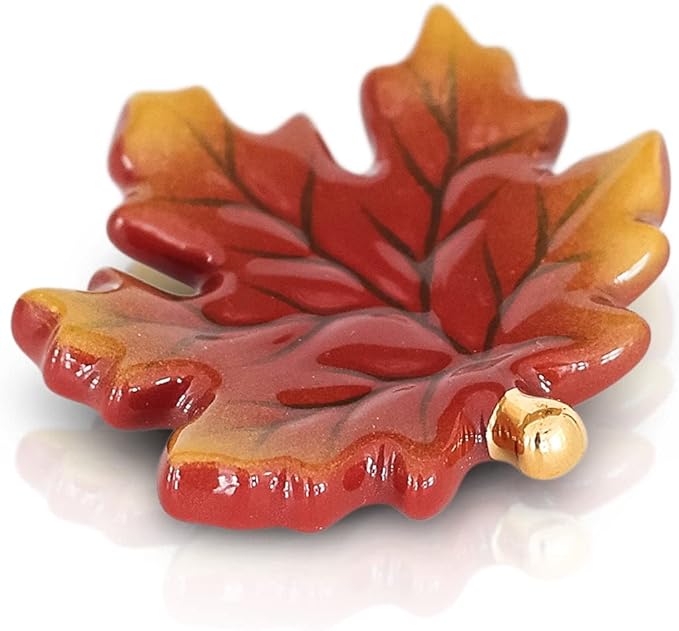 Nora Fleming Falling for You (Leaf) - Hand-Painted Ceramic Autumn Decor - Fall Minis for The Home and Office