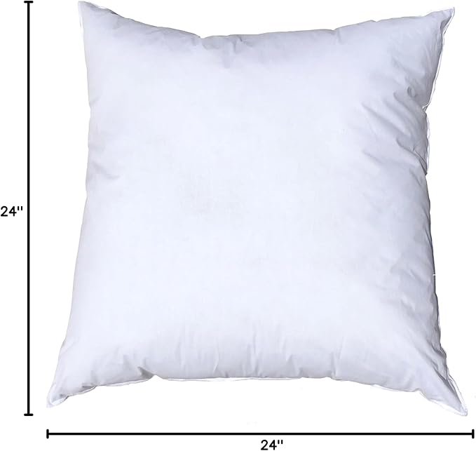 Pillowflex Premium Polyester Pillow Insert – 24x24 - Square Pillows Form, Machine Washable, Soft Sham Supports, Decorative Form for Covers and Throw Pillows, Hypoallergenic - Made in USA - 2 Pack