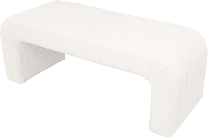 HomePop 48" Arch Channel Bench - Cream Boucle