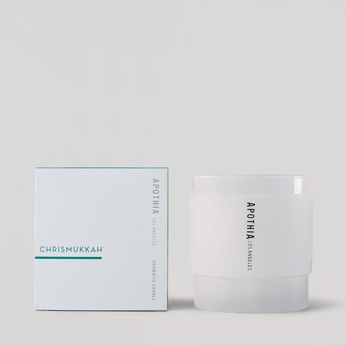 APOTHIA - Chrismukkah Candle | Fresh Green Fir & Cloves I Award Winning Scented Candles with Premium Soy Wax Blend I 60 Hour Long Burning I 9 oz I Small Batches for Luxury Quality in Decorative Jar