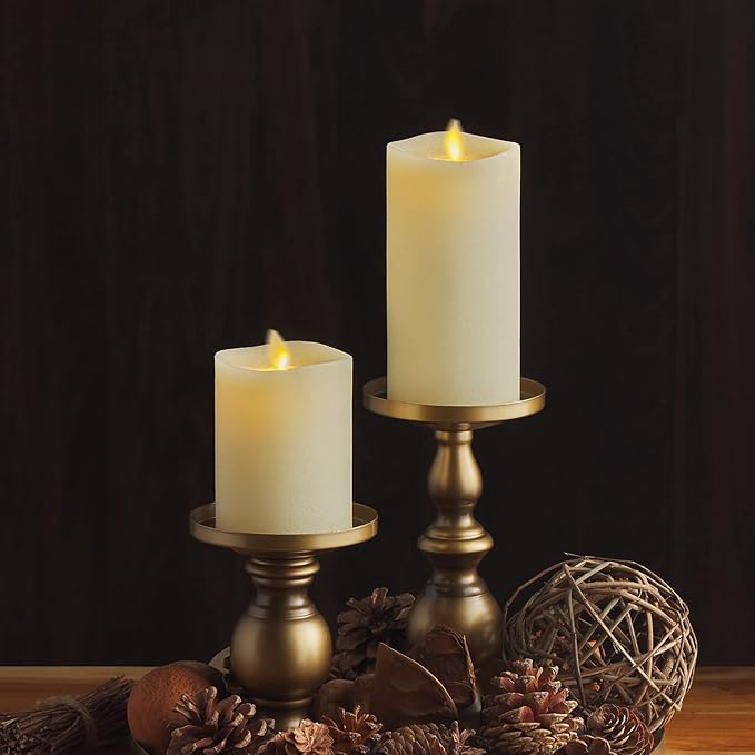 Luminara - Flameless LED Battery Operated Flickering Pillar Candles - Ivory - Pack of 1-3x4.5 - Realistic Moving Flame Real Wax Indoor/Outdoor Decor