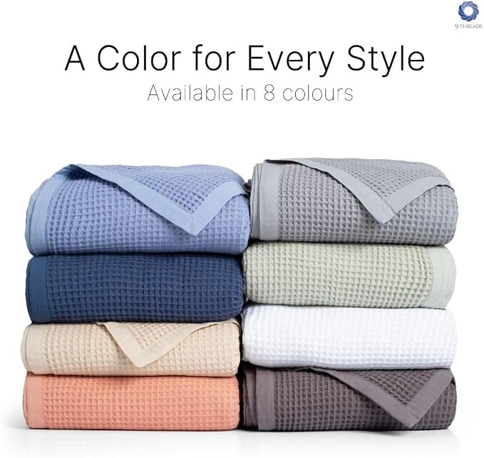 100% Long Staple Cotton Waffle Multipurpose Blanket | Soft & Breathable, Lightweight All-Season Throw for Bed/Couch/Sofa | Machine Washable | (Waffle-Coffee, Twin)