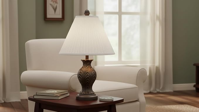 Aspen Creative 33191, Transitional Hardback Empire Shaped Mushroom Pleated Pleated White Spider Shade, 6" Top x 16" Bottom x 12" Slant
