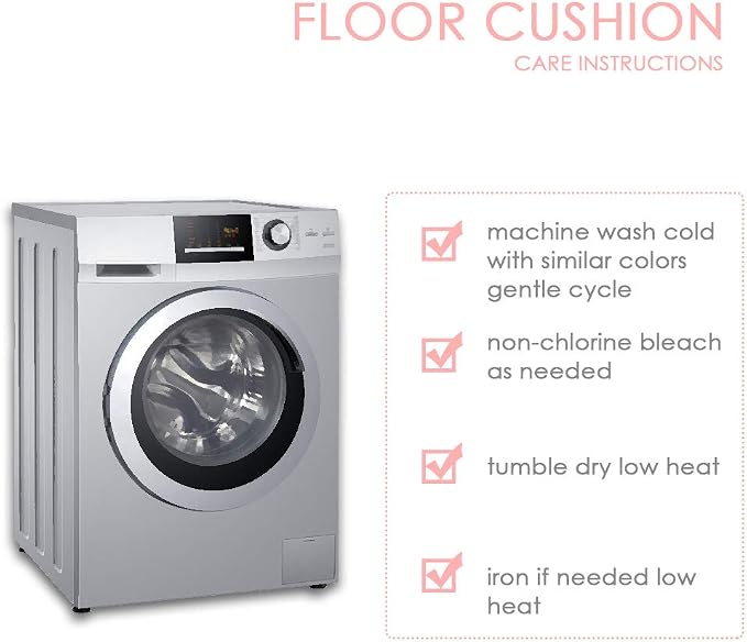Tiita Patio Chair Cushions Round Seat Pillows Set of 2 Floor Pads 22" x 22" Throw Cushion for Indoor/Outdoor Furniture Sitting Living Room Garden, Grey