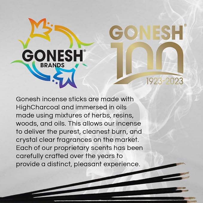 Gonesh - Extra Rich Scented Incense Sticks Variety Pack - Non-Toxic 10” Slow Burn Aromatic Sticks - Ocean, Cryptic Woods, Sage, Arctic Chill, Black Orchid - 5 Packs of 20