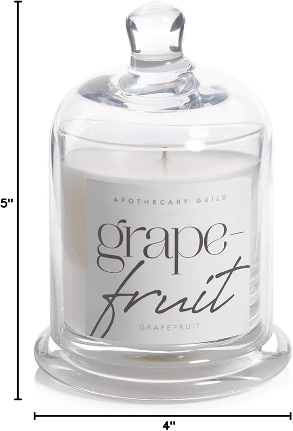 Zodax Grapefruit Apothecary Guild 10 Ounce Scented Jar Candle with Dome