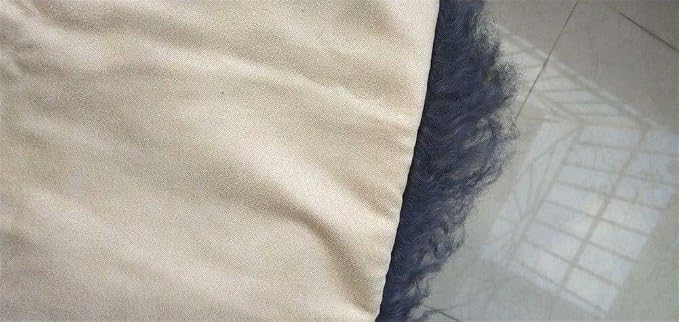 Mongolian Lamb Fur Throw Pillow Cover (16'' x 16'', Gray) Real Fur Decorative Cushion Cover Pillow Case for Living Room Bedroom