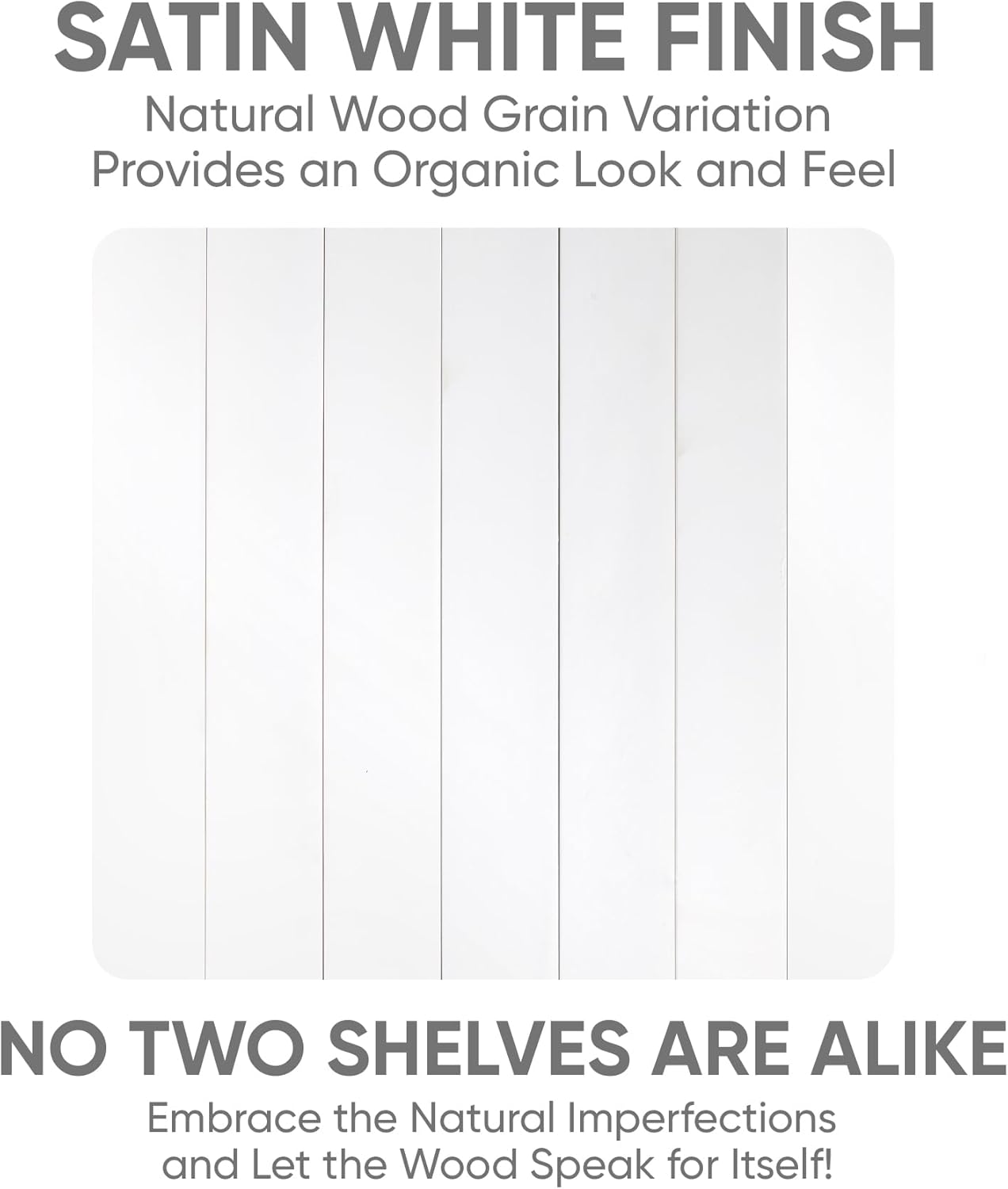 Homeforia White Floating Shelf 48 inches, High End Solid Real Wood 48inch Long Floating Shelves for Wall Mounted, White Wooden 48in Floating Shelves, Heavy Duty Bracket, 48 X 6.5 X 1.75 inch, Set of 2