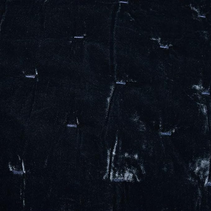 HiEnd Accents Stella Faux Silk Velvet Pillow Sham, King, 21x34 inch, Midnight Blue, Romantic Western Modern Traditional Style Luxury Bedding