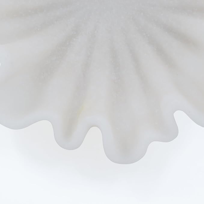 12" Large Decorative Bowl decor - milky white Scalloped Decorative Bowls for Home Decor - Organic Fluted Modern Home Decor,Ruffle Decor key bowl,bowl for keys