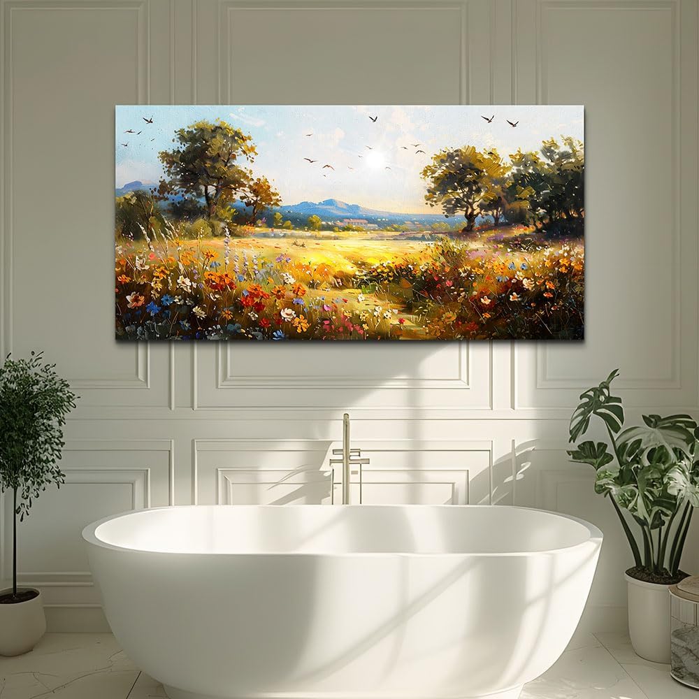 Canvas Wall Art for Living Room Wall Decor for Bedroom Office Wall Decoration Rural Pastoral Painting Artwork Room Aesthetic Home Decor 20x40 in