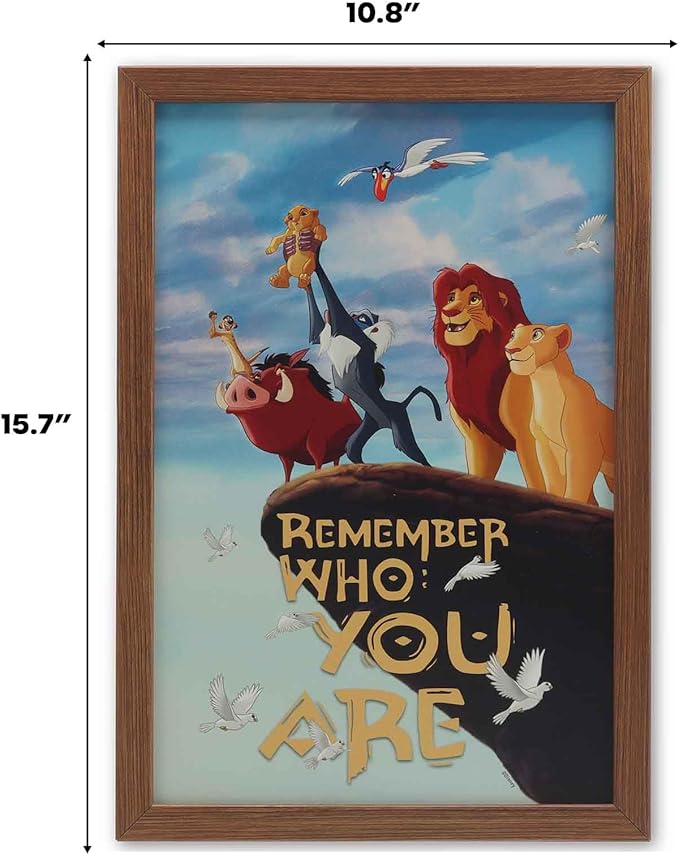 Disney The Lion King Remember Who You Are Framed Wood Wall Decor - Inspirational Pride Rock Wall Art for Home