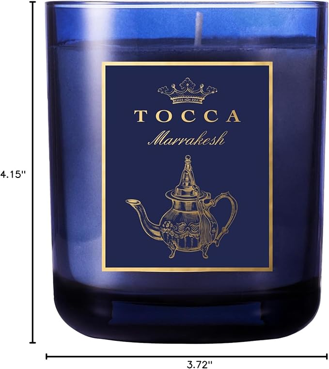 TOCCA Marrakesh 10oz Candle - Patchouli & Amber Scented, Hand Poured Soy-Wax Blend with 100% Cotton Wick, 60 Hour Burn Time