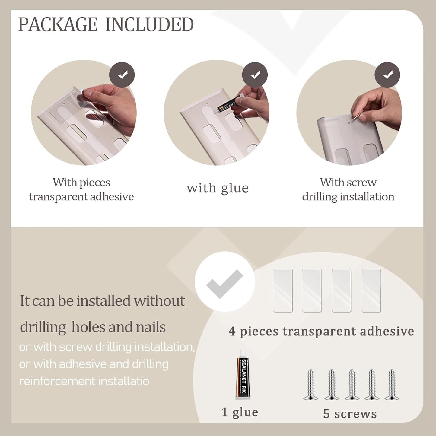 Wine Glass holder, 2Pack Wine Glass Rack, Punch-free Wine Glass Holder Under Cabinet, Stemware Rack for Kitchen and Bar (Grey)