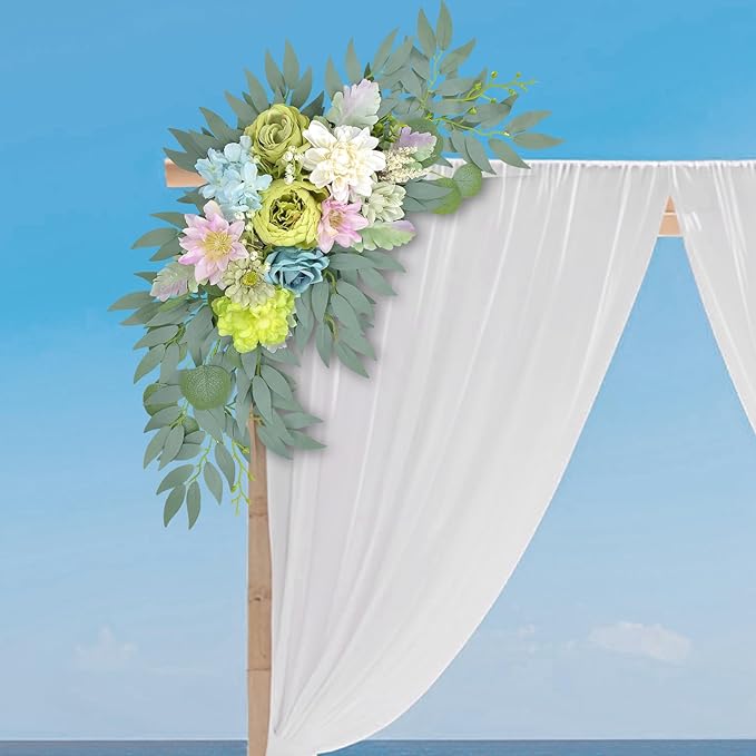Artificial Flower Wedding Arch Decorations, Arch Faux Flowers Greenery for Wedding Decor, Reception Backdrop Decoration, Bridal Shower, Baby Shower (Green)