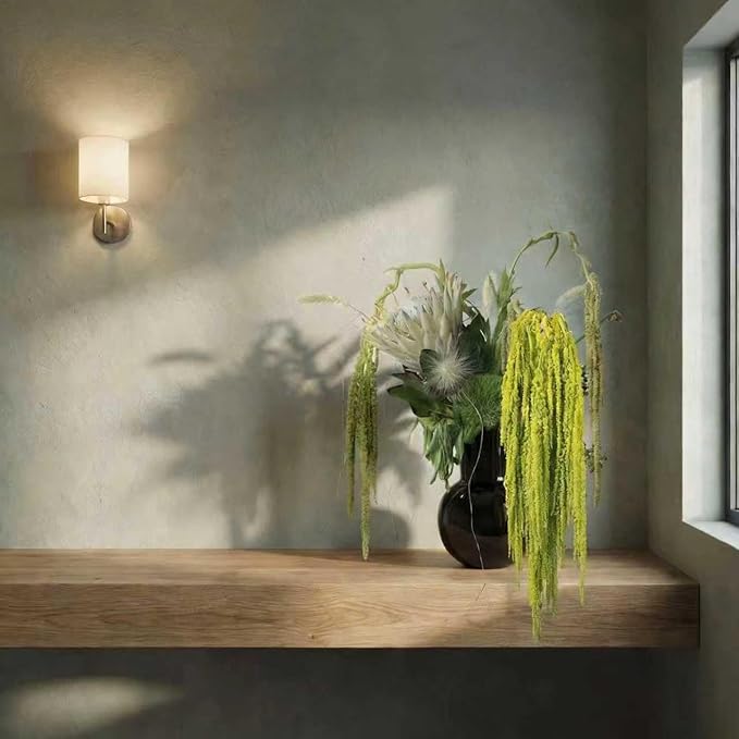 Silva Loup 24pcs Natural Dried Wisteria Hanging Flowers 30" - Bleached Green Vine for Wedding Bouquets, Wall Decor | Shedding Note & Mess-Free Use Tips Included