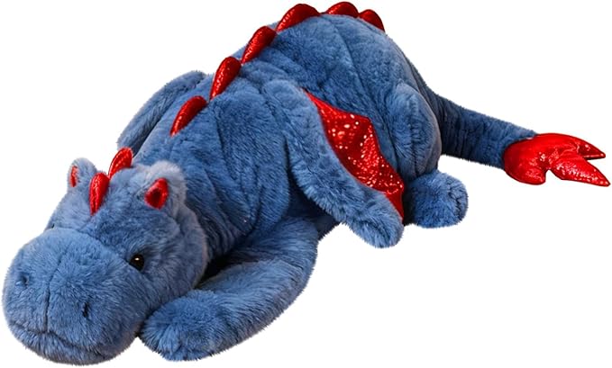 ARELUX Giant 50in 3Lb Big Blue Dragon Large Stuffed Animals Cute Plush Toy Fuzzy Jumbo Dinosaur Pillow Plushies with Wings Cuddly Soft Pterosaur Plushie for Friends Family Member