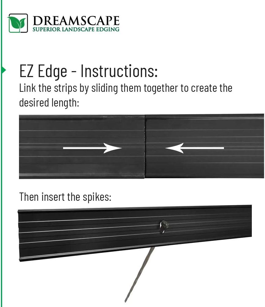 Dreamscape E-Z Edge Aluminum Landscape Edging - 4 Strips, 6ft Each (24ft Total), Bronze Painted - Professional Quality Landscaping Border, Metal Divider for Lawn, Garden, Flowerbed