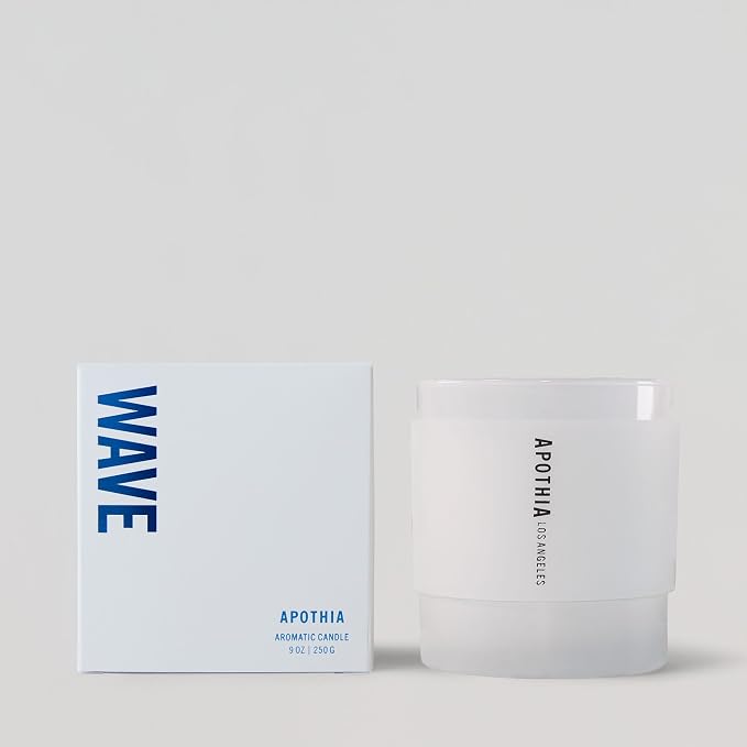 APOTHIA - Wave Candle | White Grapefruit & Salty Ozone | Award Winning Scented Candles with Premium Soy Wax Blend I 60 Hour Long Burning I 9 oz I Small Batches for Luxury Quality in Decorative Jar