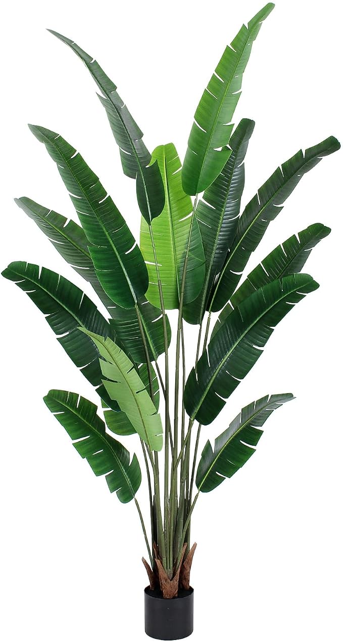 YEPDIN 7 FT Artificial Bird of Paradise Plants Decoration Large Fake Tree | Fake Banana Leaf Plant Decor Large Faux trees Realistic Indoor Outdoor Tall Floor Plants for Living Room, Office Decor