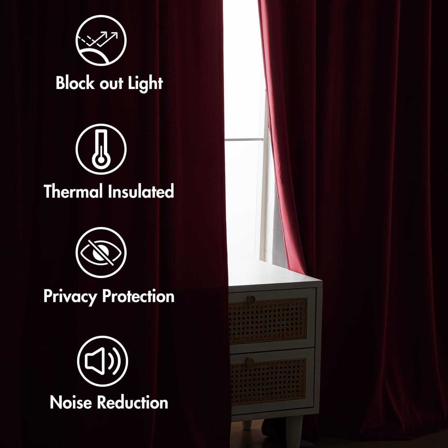 MIULEE Hot Pink Velvet Curtains 84 inches 2 Panels - Luxury Room Darkening Window Drapes for Bedroom Living Room Thermal Insulated Super Soft Blackout, Back Tab Rod Pocket Pinch Pleated, W52 x L84